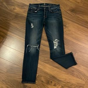 7 for all mankind skinny josefina jeans, size 25
